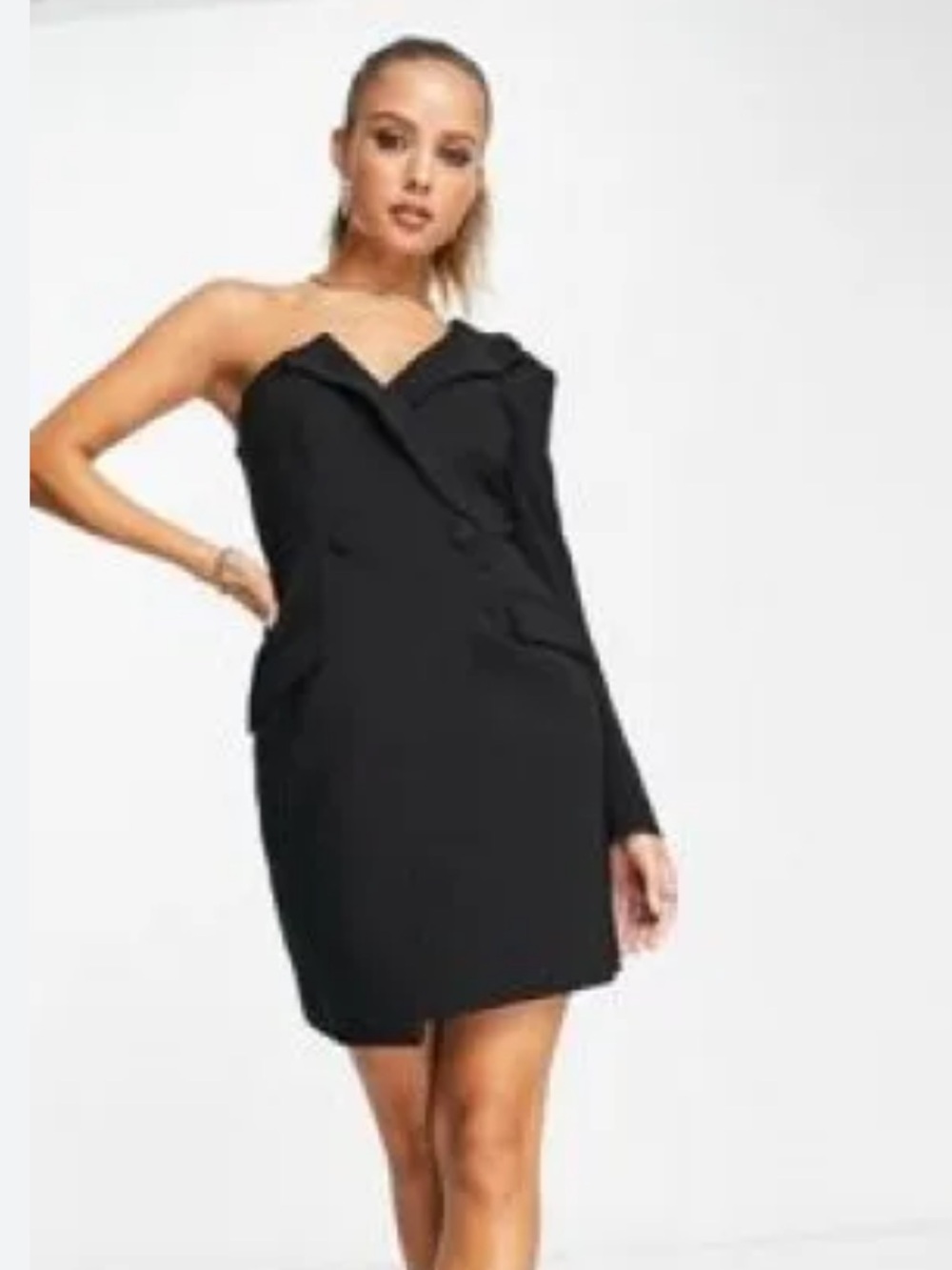 LAVISH ALICE ONE SHOULDER SLEEVE BLAZER TUX 6